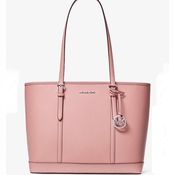 MICHAEL KORS POWDER BLUSH COLOR 
Jet Set Travel Large Logo Tote Bag - Picture 14 of 15